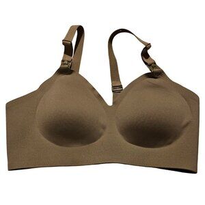 Momcozy S Beige Seamless Nursing Bra With Adjustable Straps & Back Closure